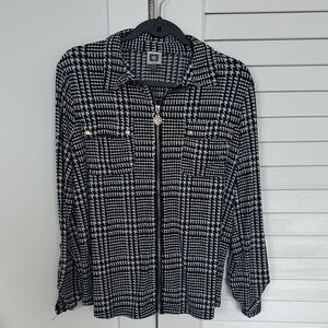 Anne Klein Black and White Houndstooth Jacket